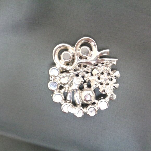 EISENBERG Ice Brooch Set Rhinestone & Faux Pearl - Picture 4 of 12